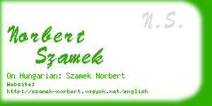 norbert szamek business card